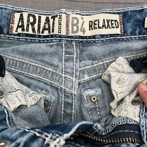 Ariat Blue Denim Jeans with Map Print Lining pantalón de niño